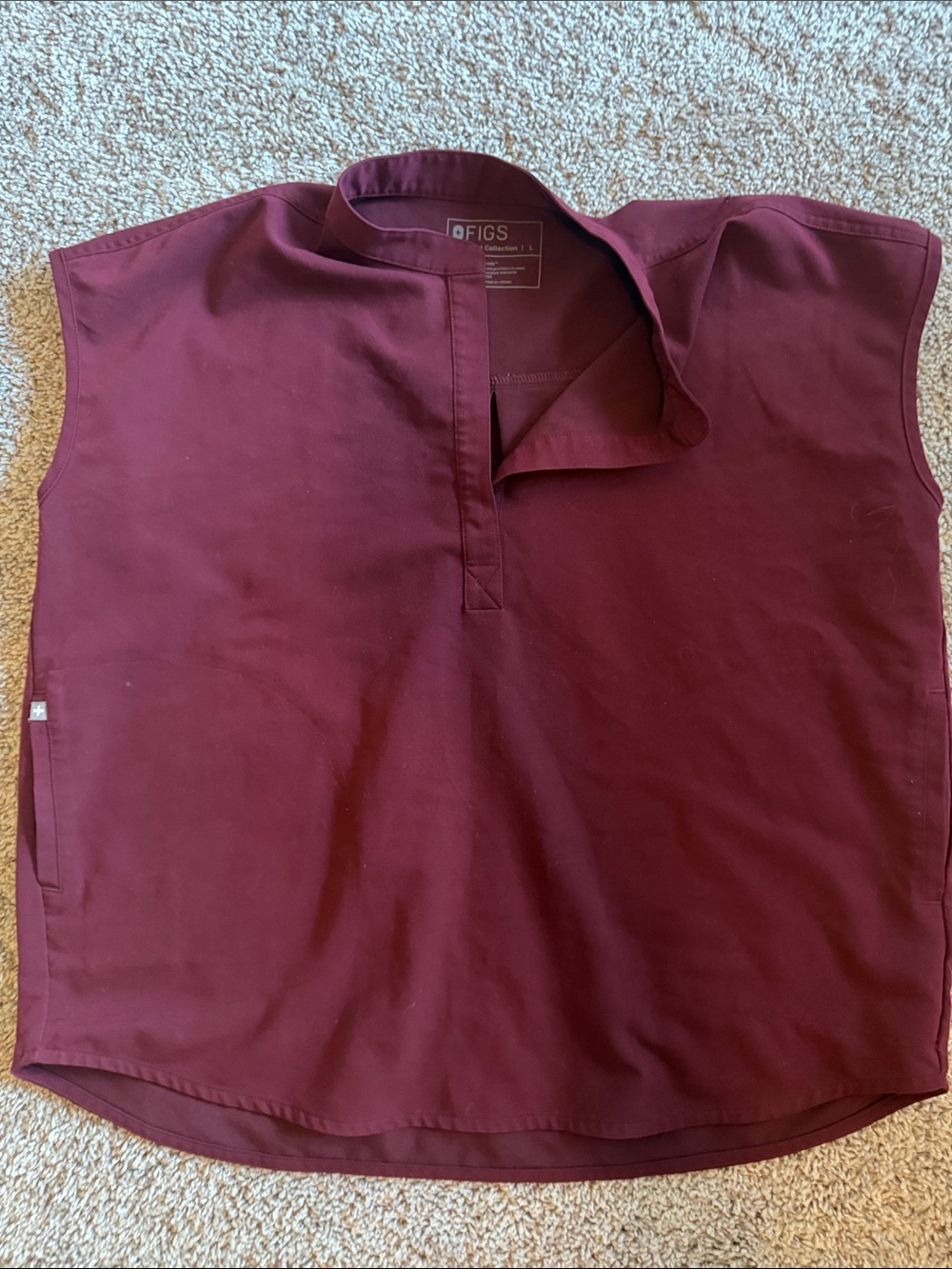 Figs burgundy Rafaela top
